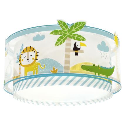 Dalber 76116 - Takbelysning för barn JUNGLE 2xE27/15W/230V