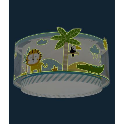 Dalber 76116 - Takbelysning för barn JUNGLE 2xE27/15W/230V