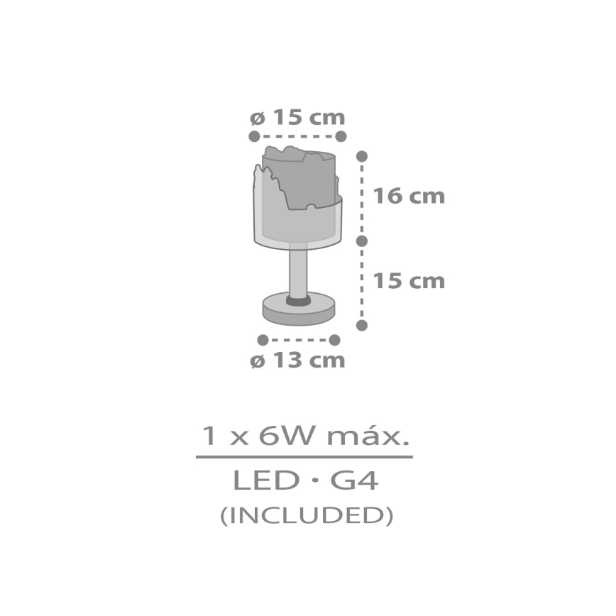Dalber 76301 - LED-barnlampa SNOOPY 1xG4/4W/230V vit/röd