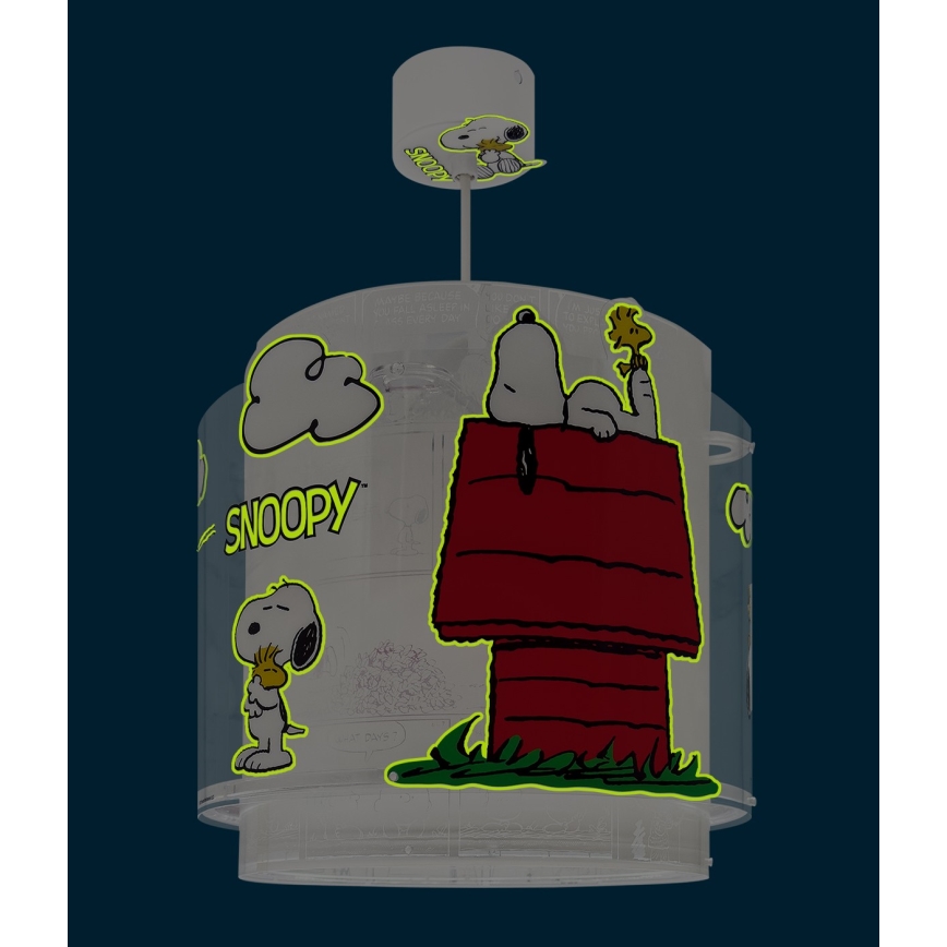 Dalber 76302 - Taklampa för barn SNOOPY 1xE27/15W/230V vit/röd