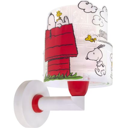 Dalber 76309 - Barnvägglampa SNOOPY 1xE27/15W/230V vit/röd
