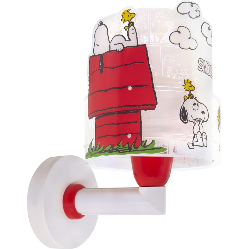Dalber 76309 - Barnvägglampa SNOOPY 1xE27/15W/230V vit/röd