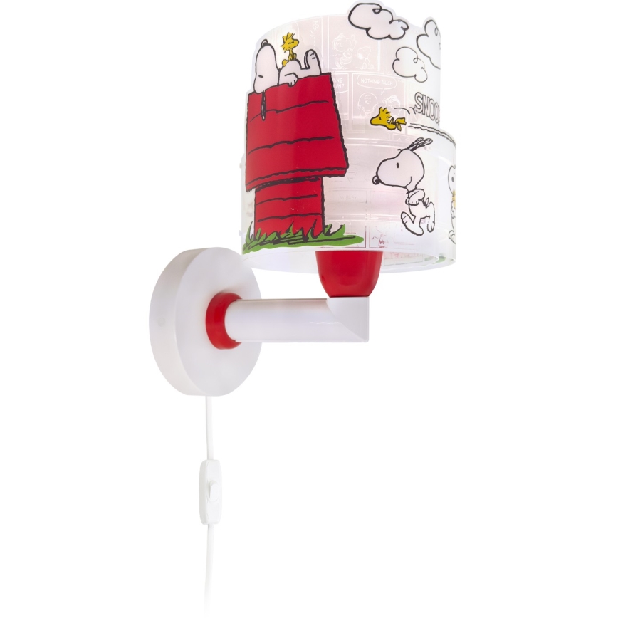 Dalber 76309 - Barnvägglampa SNOOPY 1xE27/15W/230V vit/röd