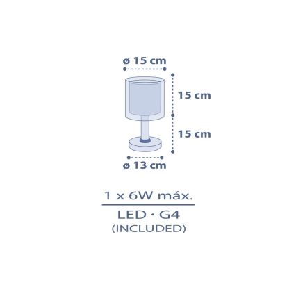 Dalber 76631 - LED barnlampa MOON DREAMS 1xG4/4W/230V blå