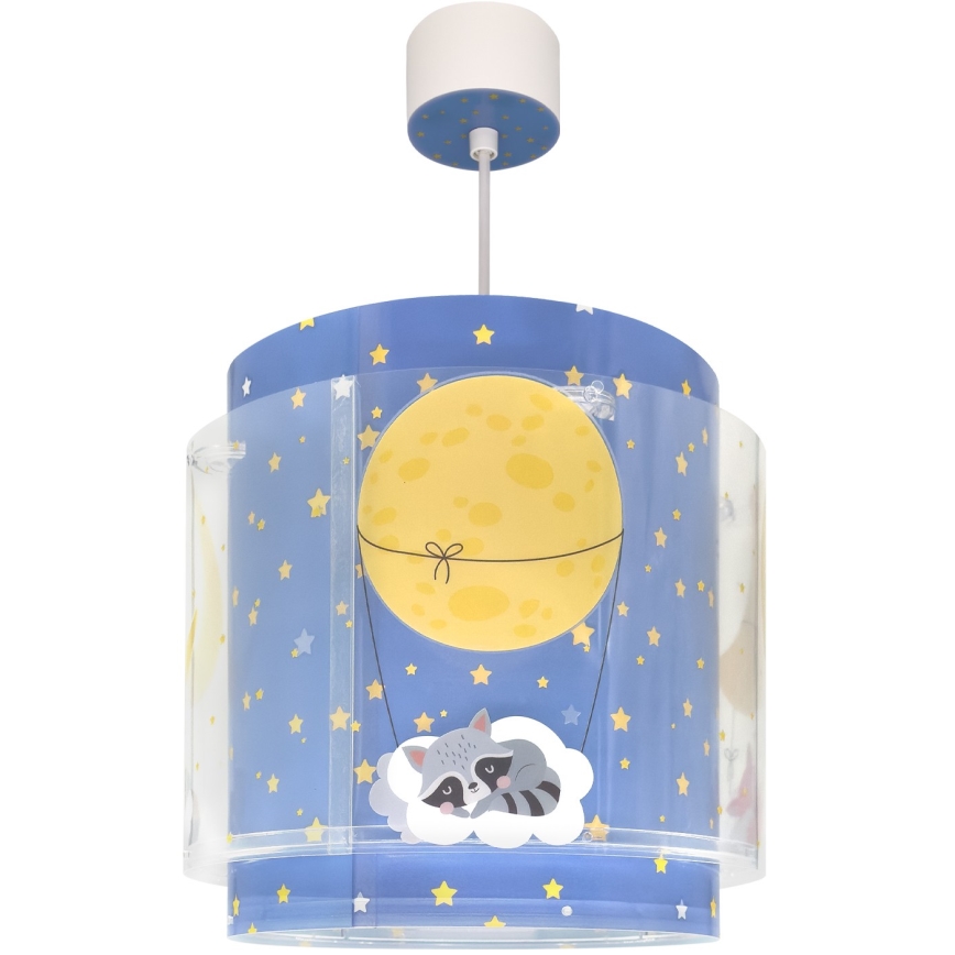 Dalber 76632 - Barntaklampa MOON DREAMS 1xE27/15W/230V blå
