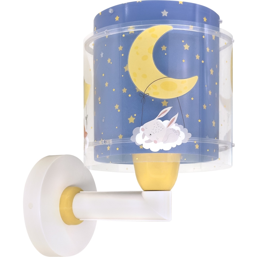 Dalber 76639 - Vägglampa för barn MOON DREAMS 1xE27/15W/230V blå