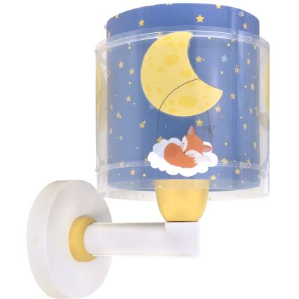 Dalber 76639 - Vägglampa för barn MOON DREAMS 1xE27/15W/230V blå