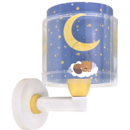 Dalber 76639 - Vägglampa för barn MOON DREAMS 1xE27/15W/230V blå