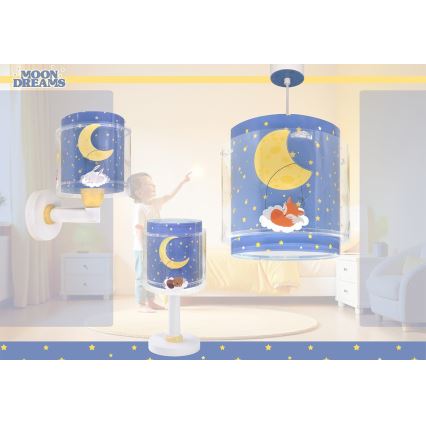 Dalber 76639 - Vägglampa för barn MOON DREAMS 1xE27/15W/230V blå