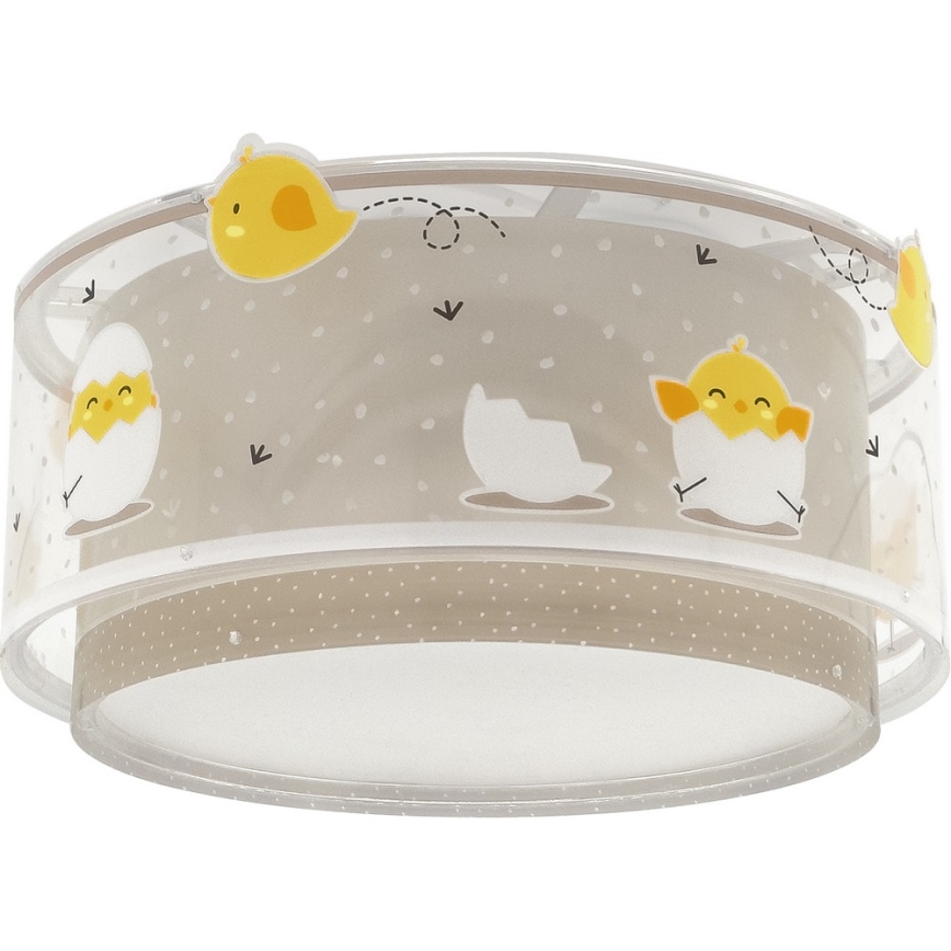Dalber 76876 - Takbelysning för barn BABY CHICK 2xE27/15W/230V