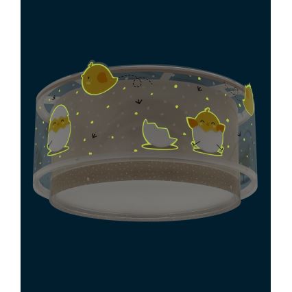 Dalber 76876 - Takbelysning för barn BABY CHICK 2xE27/15W/230V
