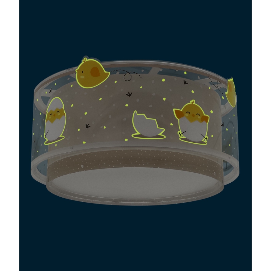 Dalber 76876 - Takbelysning för barn BABY CHICK 2xE27/15W/230V