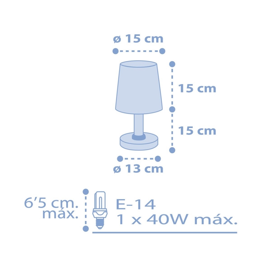 Dalber 82211T - Barnlampa  STAR LIGHT 1xE14/40W/230V blå 