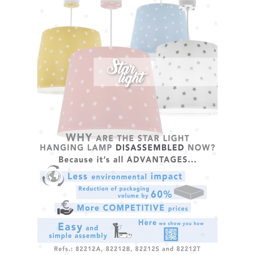 Dalber 82212T - Takkrona för barn  STAR LIGHT 1xE27/60W/230V blå 