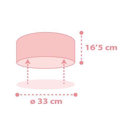 Dalber 82216S - Takbelysning för barn STAR LIGHT 2xE27/60W/230V rosa