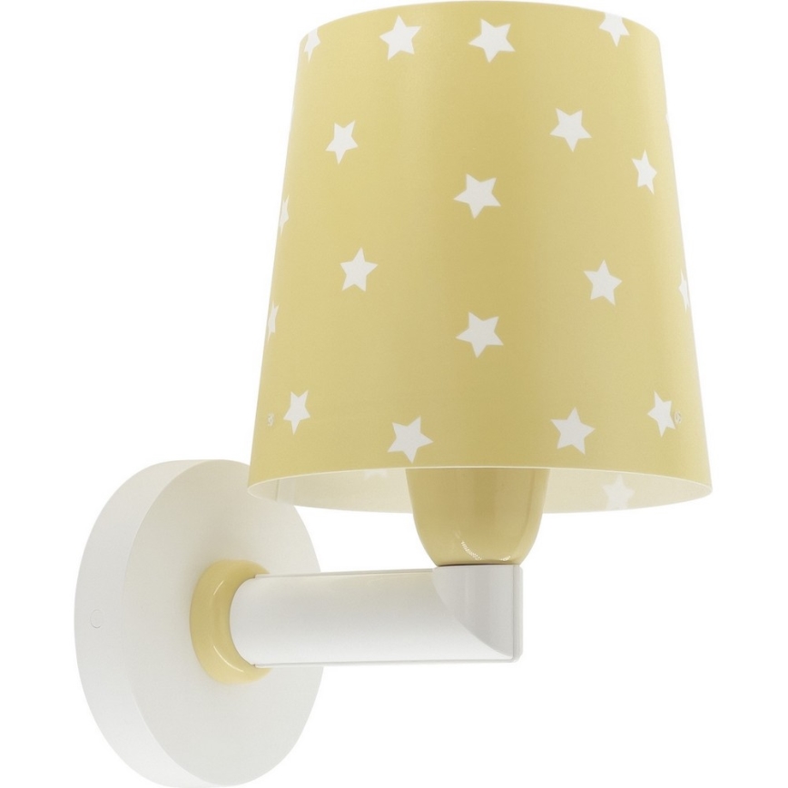 Dalber 82219A - Vägglampa för barn  STAR LIGHT 1xE27/60W/230V gul 
