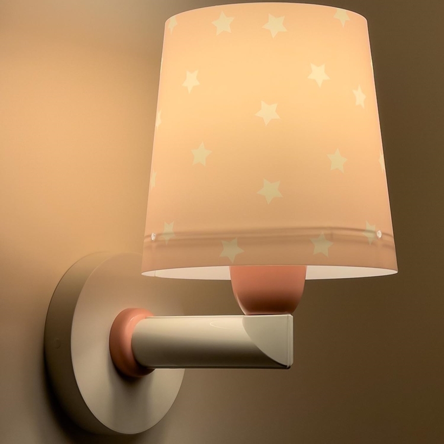 Dalber 82219S - Vägglampa för barn  STAR LIGHT 1xE27/60W/230V rosa