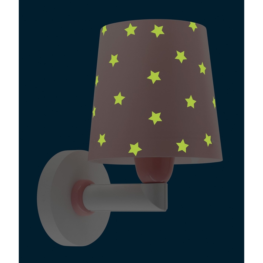 Dalber 82219S - Vägglampa för barn  STAR LIGHT 1xE27/60W/230V rosa