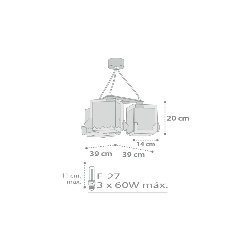 Dalber D-63534 - Ljuskrona Barn TRAIN 3xE27/60W/230V
