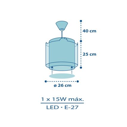 Dalber D-76112 - Ljuskrona Barn MY LITTLE JUNGLE 1xE27/15W/230V