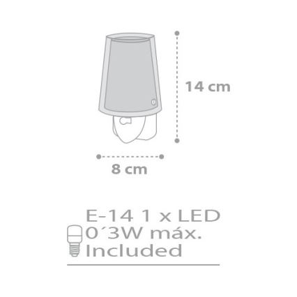 Dalber D-81215E - LED nattlampa STARS 1xE14/0,5W/230V