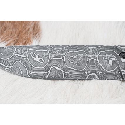 Damaskus jaktkniv 13 cm lönn/ebenholts