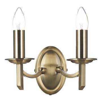 Där Lighting AMB0975 - Vägglampa AMBASSADOR 2xE14/40W/230V mässing