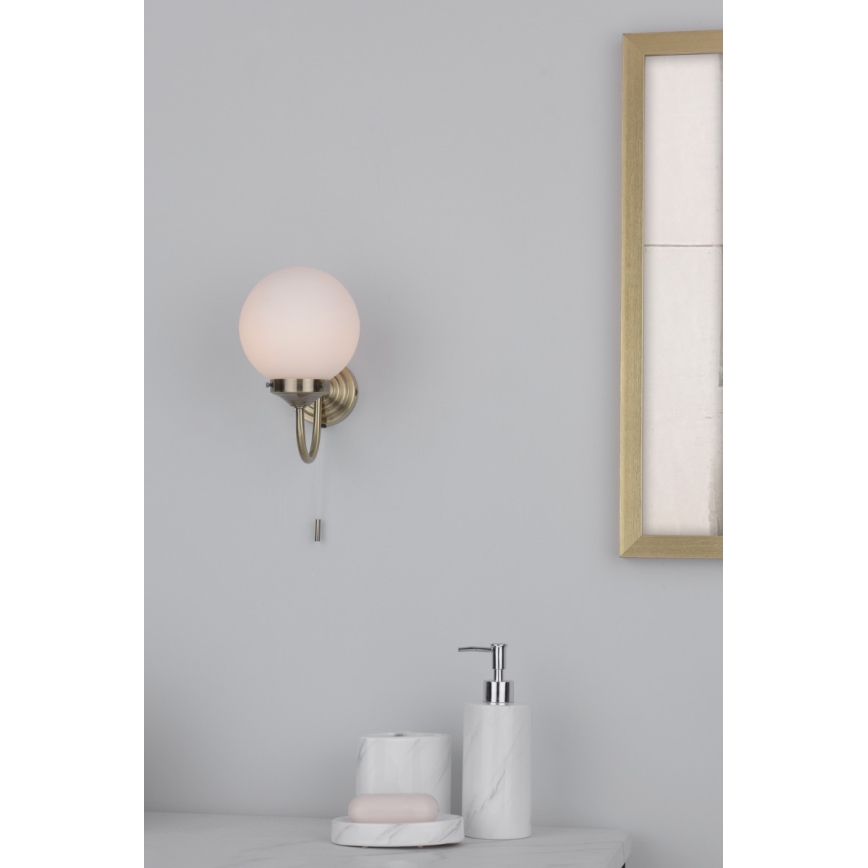 Där Lighting BAR0775 - Badrumsvägglampa BARCLAY 1xE14/40W/230V IP44 mässing