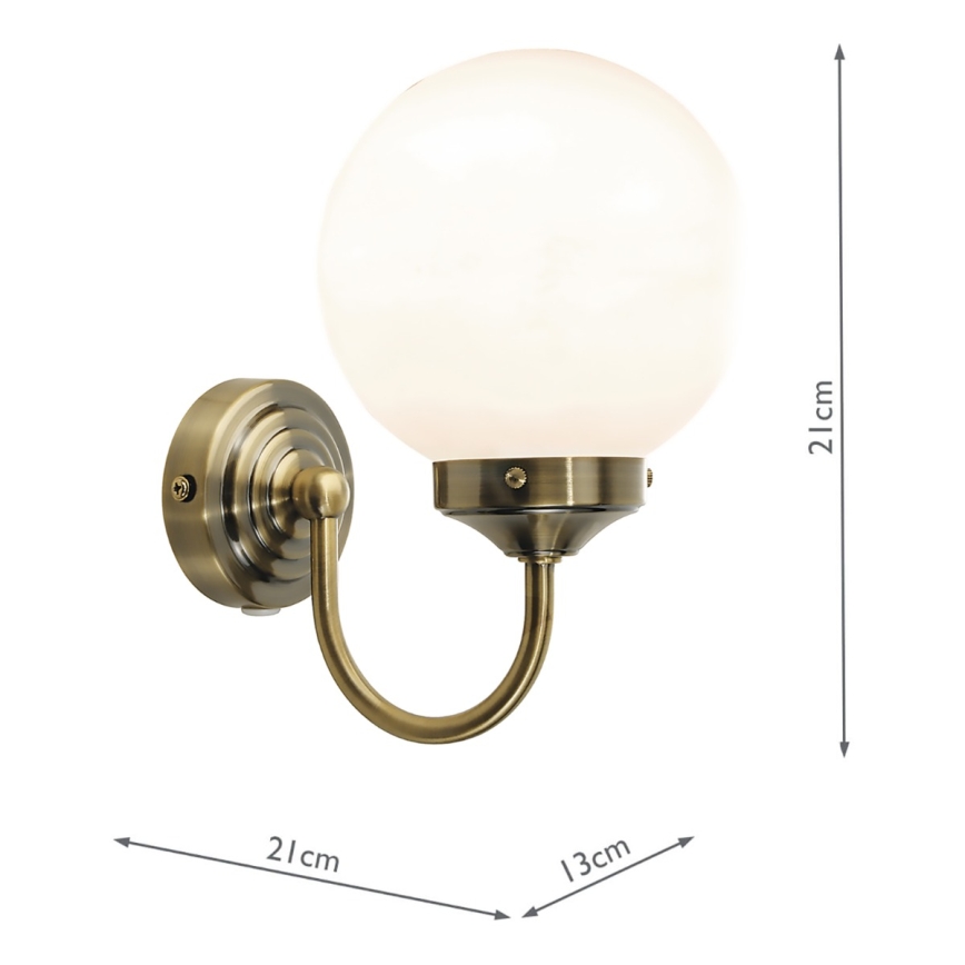Där Lighting BAR0775 - Badrumsvägglampa BARCLAY 1xE14/40W/230V IP44 mässing