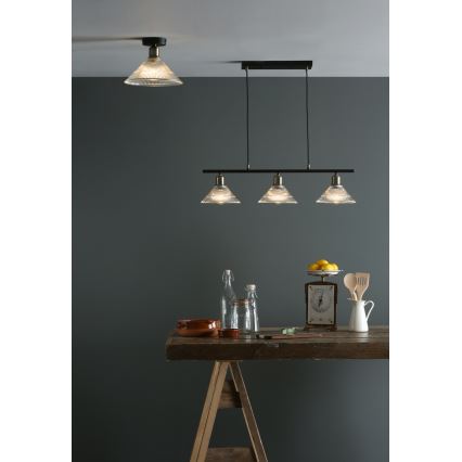 Där Lighting BOY0175 - Taklampa BOYD 1xE27/60W/230V Ø 25 cm mässing/klar