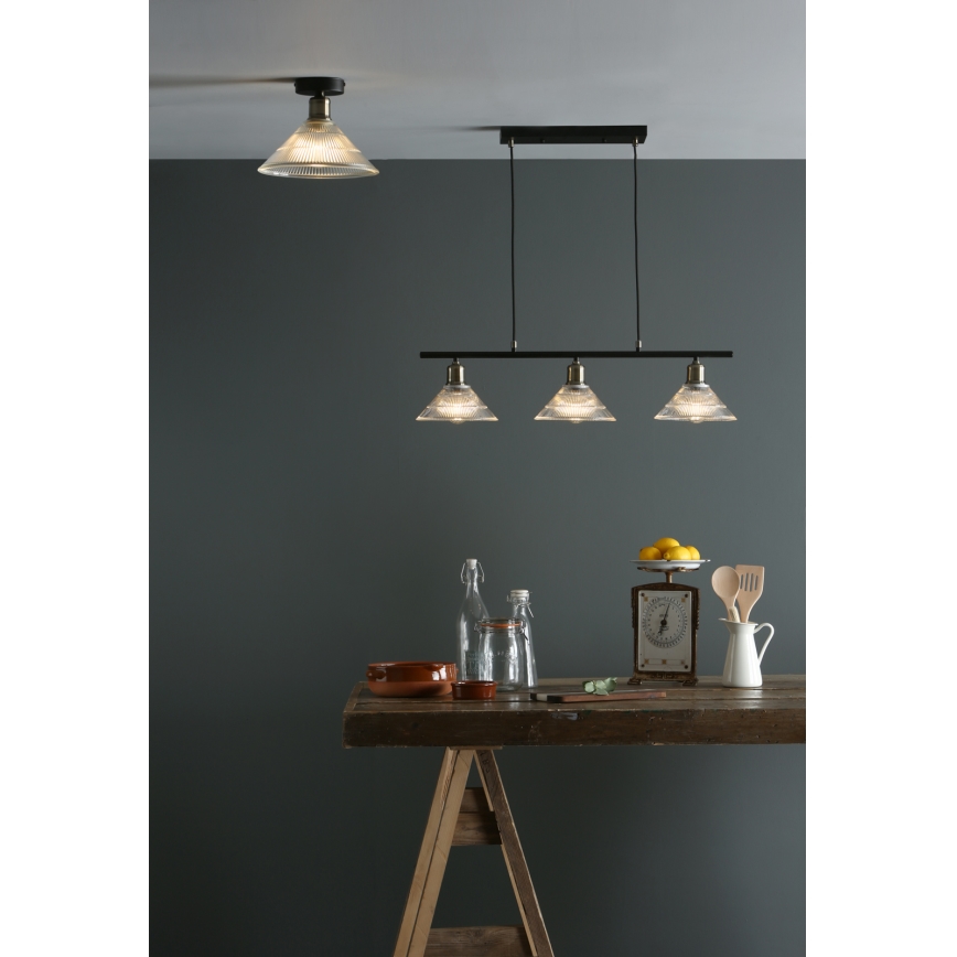 Där Lighting BOY0175 - Taklampa BOYD 1xE27/60W/230V Ø 25 cm mässing/klar
