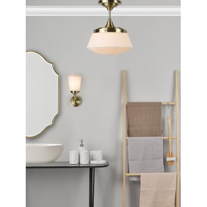 Där Lighting CAD0175 - Ytmonterad badrumslampa CADEN 1xE27/60W/230V IP44 mässing