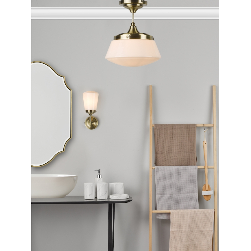 Där Lighting CAD0175 - Ytmonterad badrumslampa CADEN 1xE27/60W/230V IP44 mässing