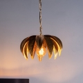 Där Lighting CAR0135 - Taklampa med kedja CARA 1xE27/60W/230V, guldig