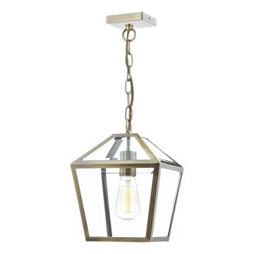 Där Lighting CHU0175 - Taklampa med kedja CHURCHILL 1xE27/60W/230V, mässing