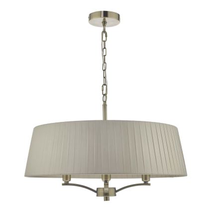 Där Lighting CRI0429 - Kedjeupphängd taklampa CRISTIN 4xE14/40W/230V mässing/taupe