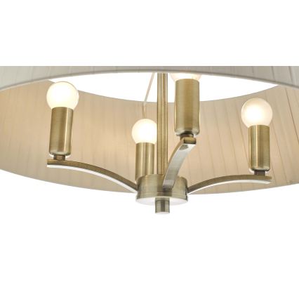 Där Lighting CRI0429 - Kedjeupphängd taklampa CRISTIN 4xE14/40W/230V mässing/taupe