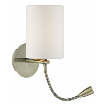 Där Lighting FET0775 - LED-vägglampa FETA 1xE27/60W/230V + LED/1W mässing