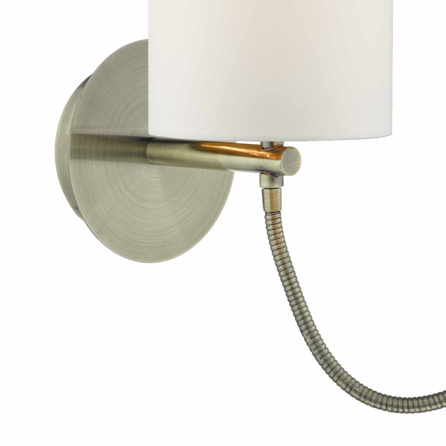 Där Lighting FET0775 - LED-vägglampa FETA 1xE27/60W/230V + LED/1W mässing