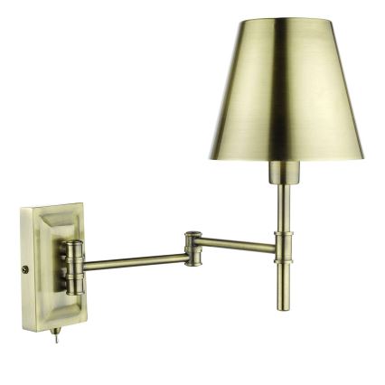 Där Lighting KEN0775 - Flexibel vägglampa KENSINGTON 1xE14/25W/230V mässing