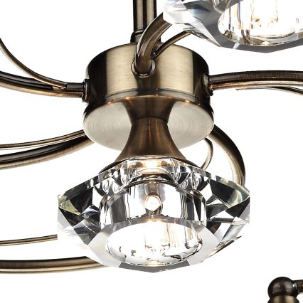 Där Lighting LUT0675 - Ytmonterad ljuskrona LUTHER, 6 x G9, 40 W, 230 V, mässing