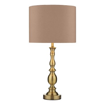 Där Lighting MAD4275 - Bordslampa MADRID 1xE27/60W/230V brun/mässing