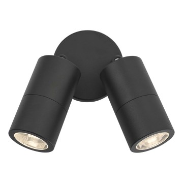 Där Lighting ORT0922 - LED utomhusväggspot ORTEGA 2xGU10/5W/230V IP65 svart