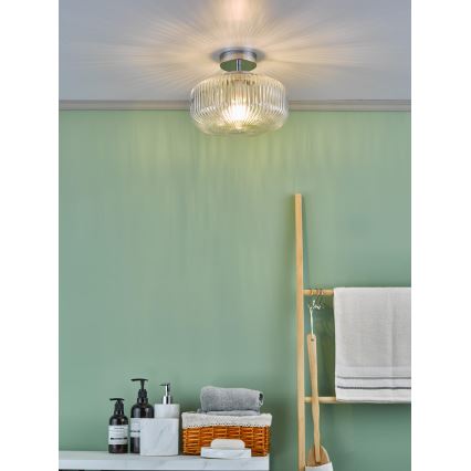 Där Lighting RIV5208 - Ytmonterad badrumsarmatur RIVA 1xE27/60W/230V IP44 polerad krom