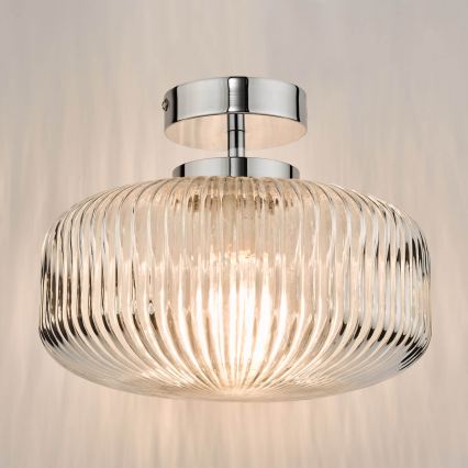 Där Lighting RIV5208 - Ytmonterad badrumsarmatur RIVA 1xE27/60W/230V IP44 polerad krom