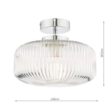 Där Lighting RIV5208 - Ytmonterad badrumsarmatur RIVA 1xE27/60W/230V IP44 polerad krom