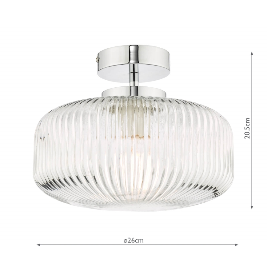 Där Lighting RIV5208 - Ytmonterad badrumsarmatur RIVA 1xE27/60W/230V IP44 polerad krom