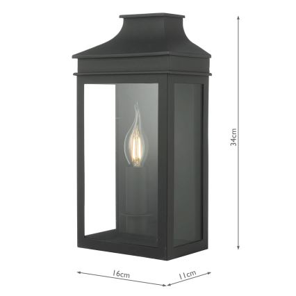 Där Lighting VAP5222 - Utomhusvägglampa VAPOUR 1xE14/60W/230V IP44 svart