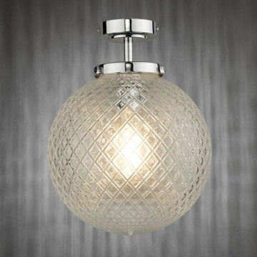 Där Lighting WAY0150 - Badrumstaklampa WAYNE 1xE27/40W/230V IP44 Ø 25 cm blank krom