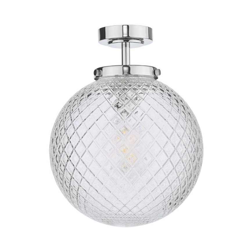 Där Lighting WAY0150 - Badrumstaklampa WAYNE 1xE27/40W/230V IP44 Ø 25 cm blank krom